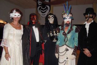 Just some of the 90 masked revelers at Community Living North Frontenac's first ever Masquerade Ball Fundraiser